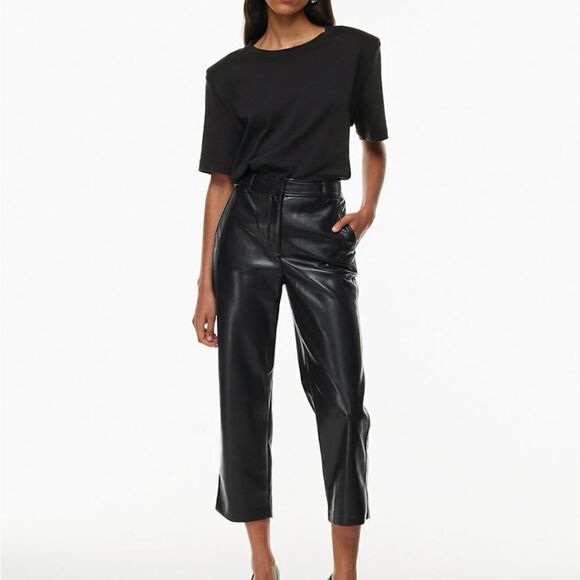 Babaton vegan leather cropped pants. Size 10 - Picture 1 of 11